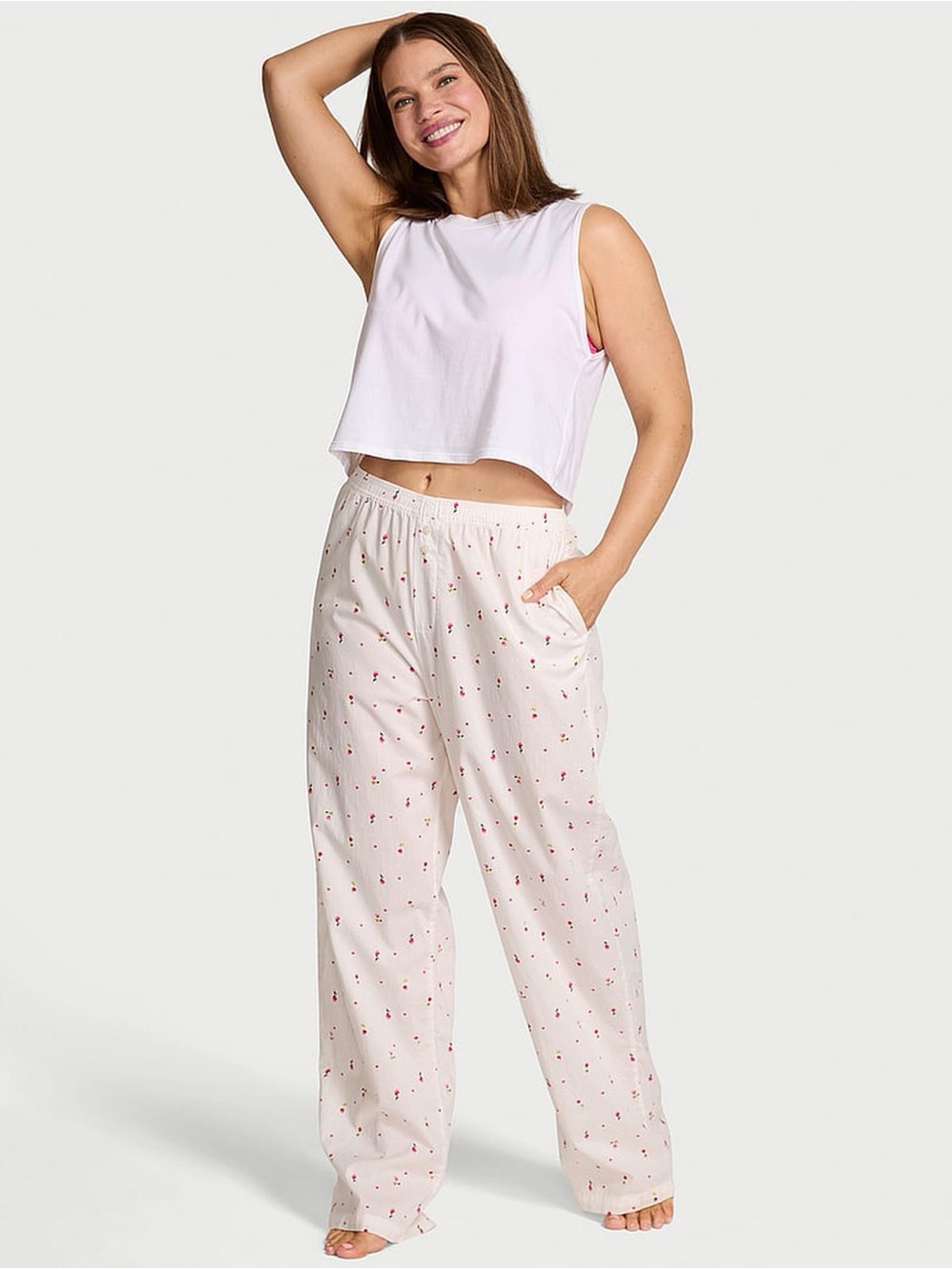 VICTORIA'S SECRET Sleep Heritage Cotton Pajama Pants in ditsy rose